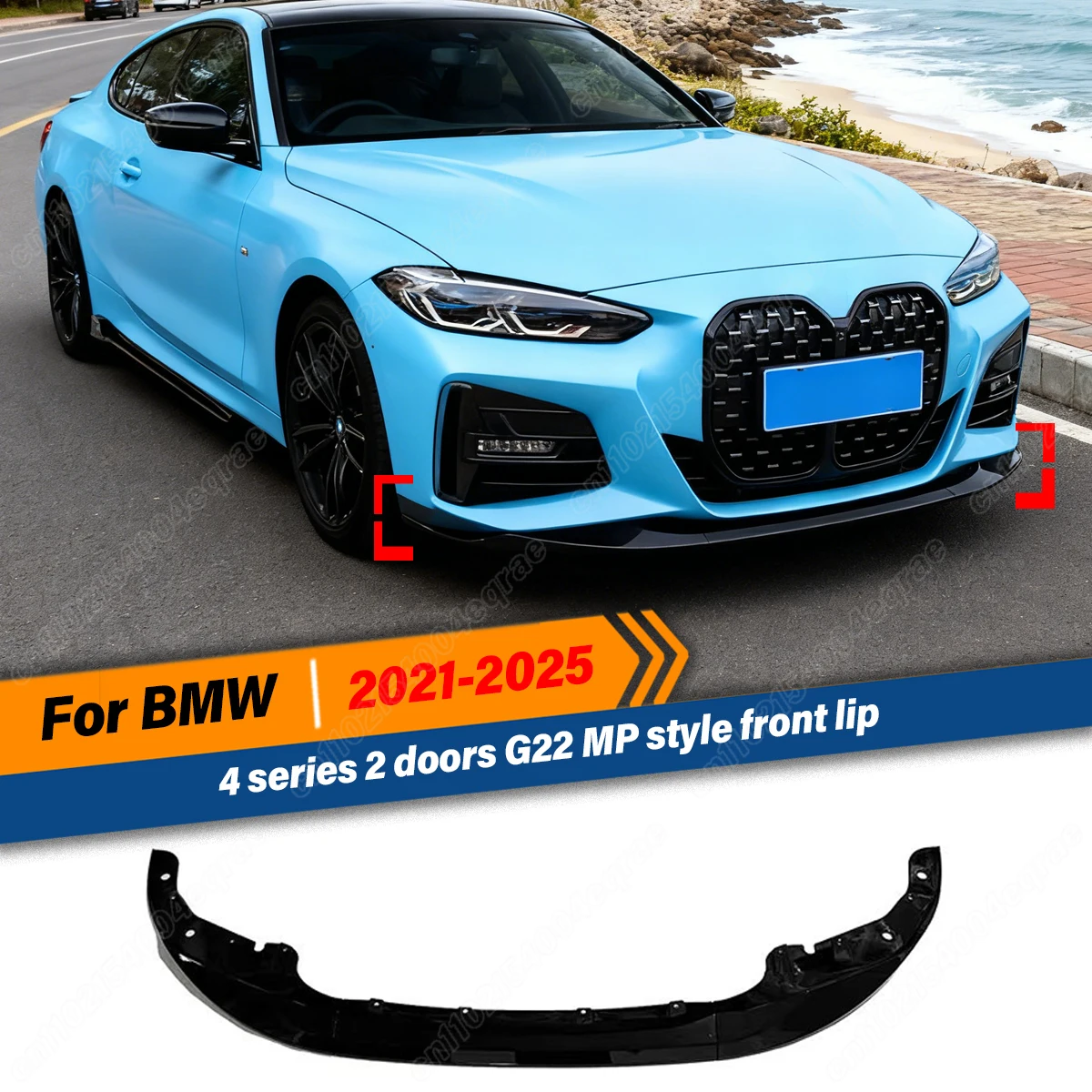 

For BMW 4 Series 2 Doors G22 2021 2022 2023 2024 2025 MP Style Front Bumper Spoiler Lip Safeguard Car Modification Accessories