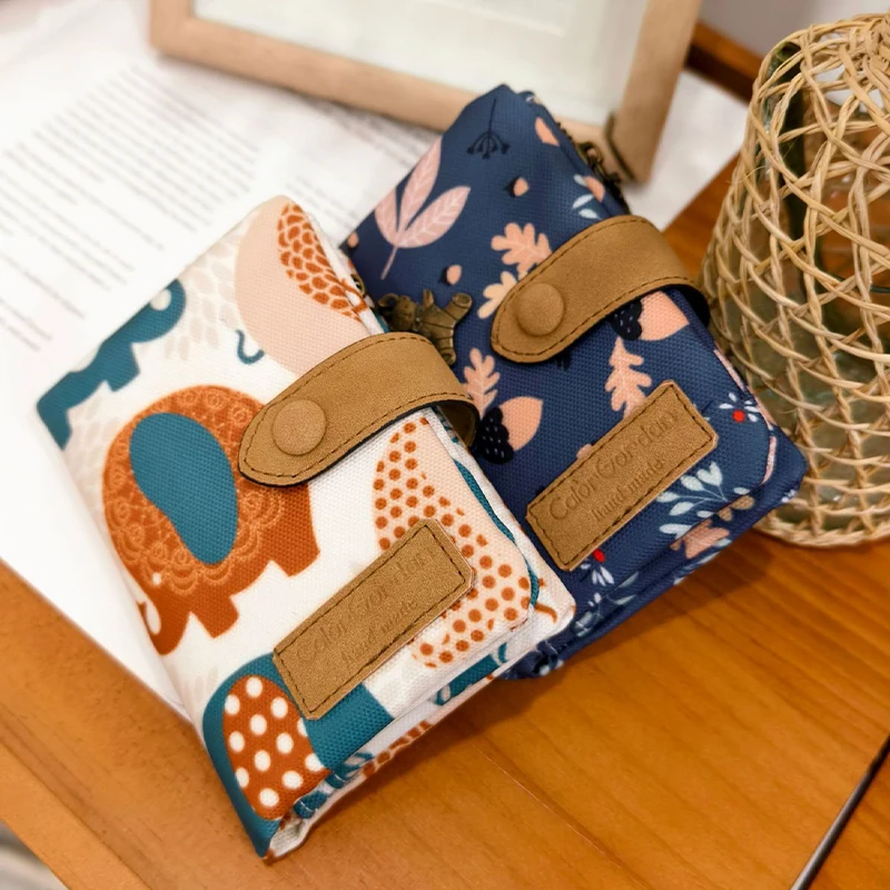 Cute PU Leather Zip Wallet for Women - Compact Vintage Coin Purse with Frosted Floral Print, ID Card Slots & Zippered Closure