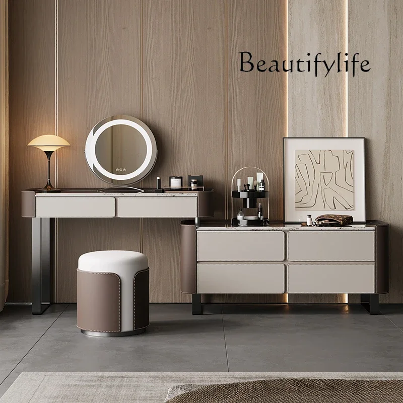 Eenvoudige Italiaanse minimalistische dressoir borstcombinatie moderne minimalistische slaapkamer kaptafel nachtkastje massief hout