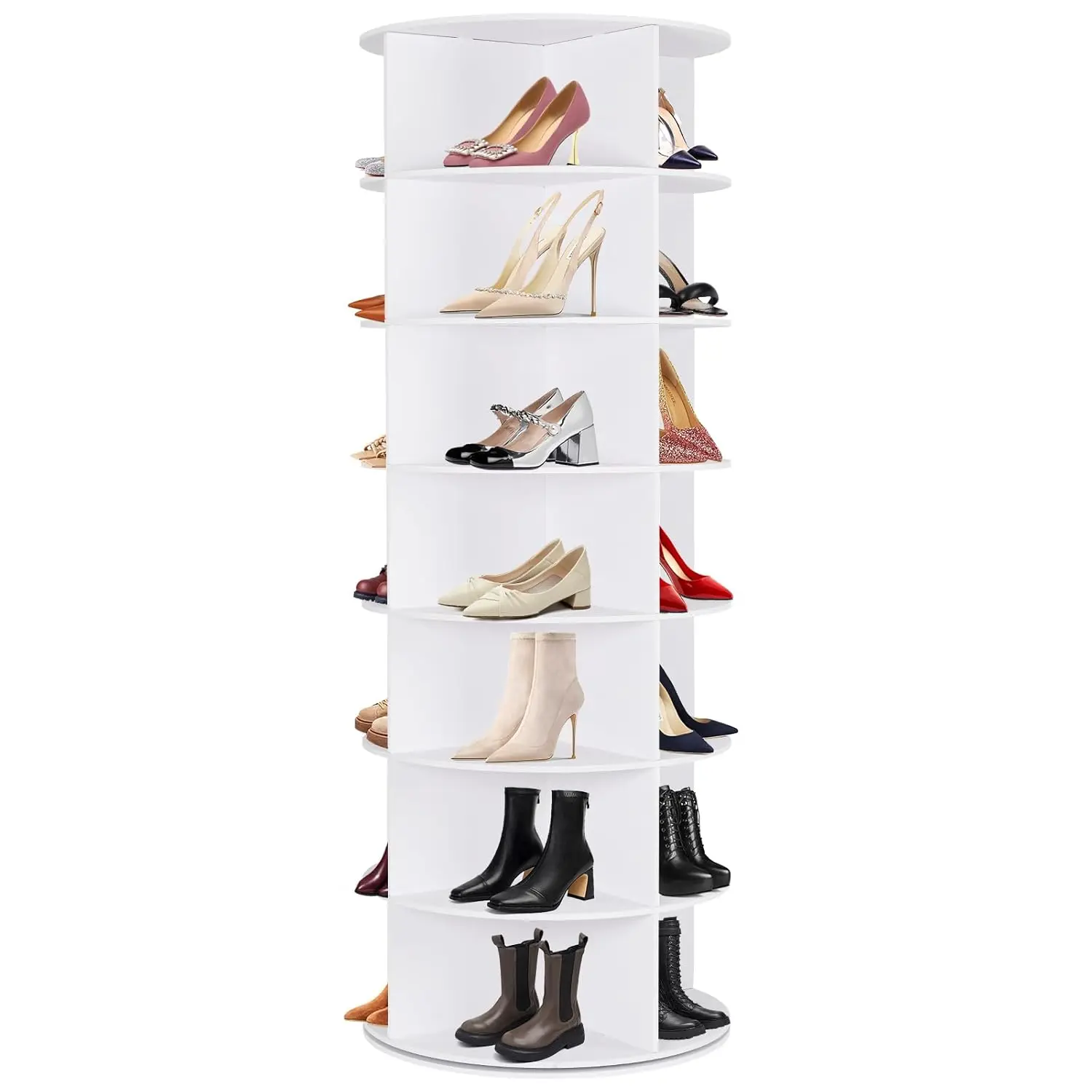 

Rotating Shoe Rack Tower, 7 Tier 28 Pairs Large Shoe Storage Organizer, Space-Saving Free Standing Shoe Racks, 360°, Customized