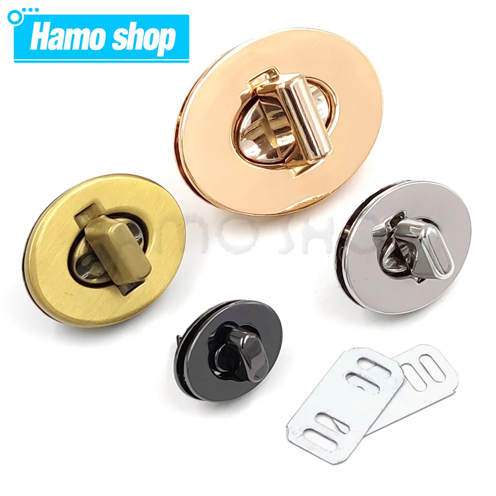 1pc Metal Oval Shape Turn Lock Clasps Closure Buckle Leather Craft for Women Handbag Purse DIY Hardware Accessories