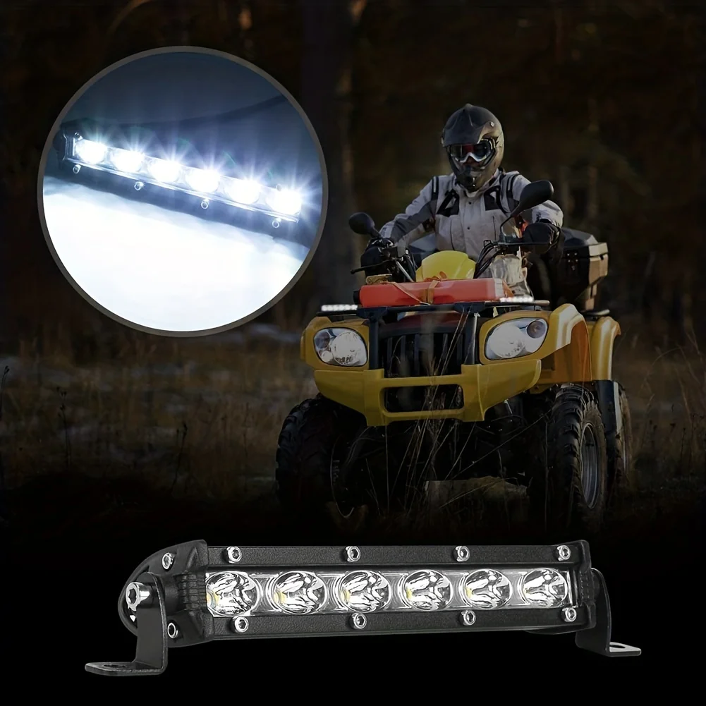 7inch Ultra-Slim Single Row Off Road LED Light Bar [12V - 24V] Led Fog/Driving/Work Lights for Trucks ATV Cars