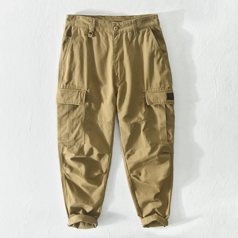 

Casual Workwear Multket Pants for Men Cotton Khaki Trousers Loose Fit mid Waist Cone ape Leg Chinese Manufacturer