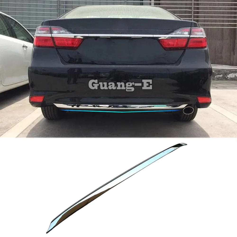 For Toyota Camry 2015 2016 2017 Cover Protection Detector ABS Chrome Rear Tail Bottom Grid Grill Grille Bumper Edge Frame Stick