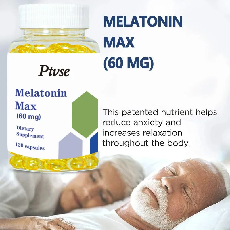 Ptvse melatonin保護カプセル、睡眠品質、目の健康を促進、追跡時間を減らし、60 mg