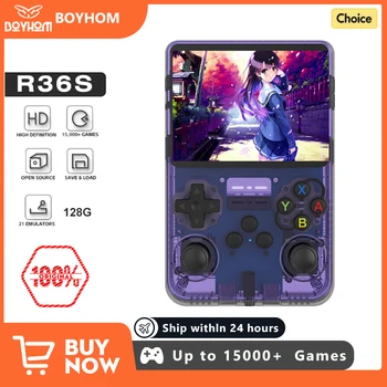 R36S Retro Handheld Video Game Console Linux System 3.5-inch IPS Screen Mini Portable Handheld Video Game Player 128G 64G 15000 Games