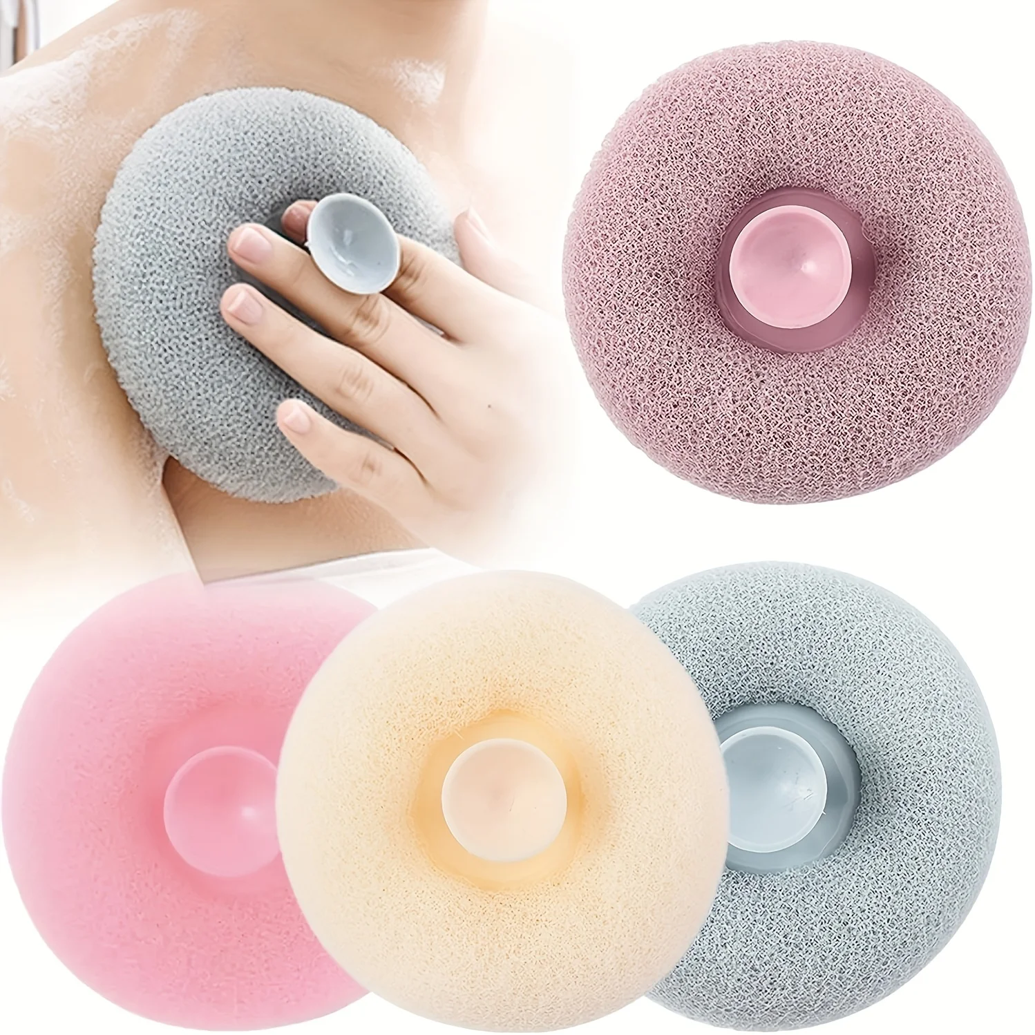 

4Pcs Random Color Massage Bath Balls with Suction Cups, Bath Scrubber, Exfoliating Brush, Back Scrubber, Bath Towel