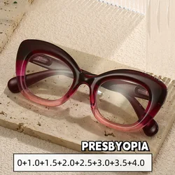 Men Women Unisex Blue Light Blocking Reading Glasses Thick Framed Far Sight Eyewear High Definition Finished Eyewear To +4.0