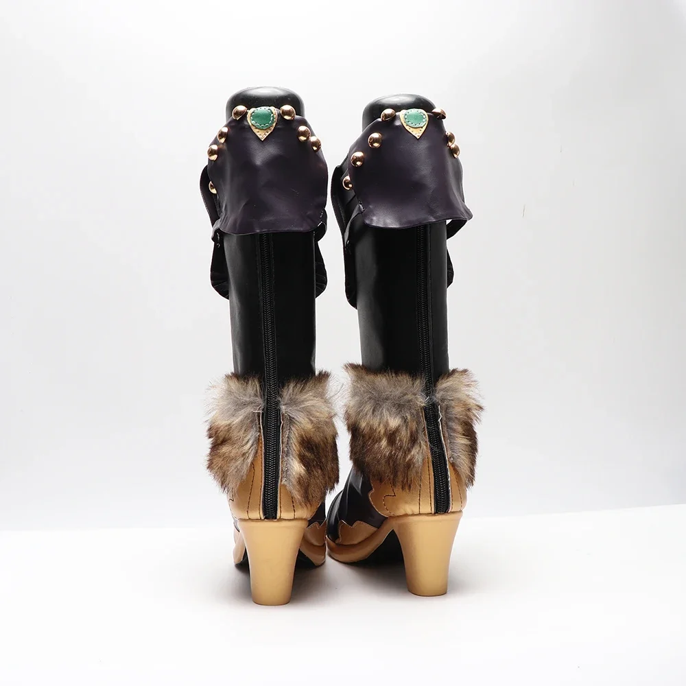 New Anime Game Cosplay Boots Genshin Impact Collei Shoes Halloween Aksesori Dibuat Sesuai Pesanan