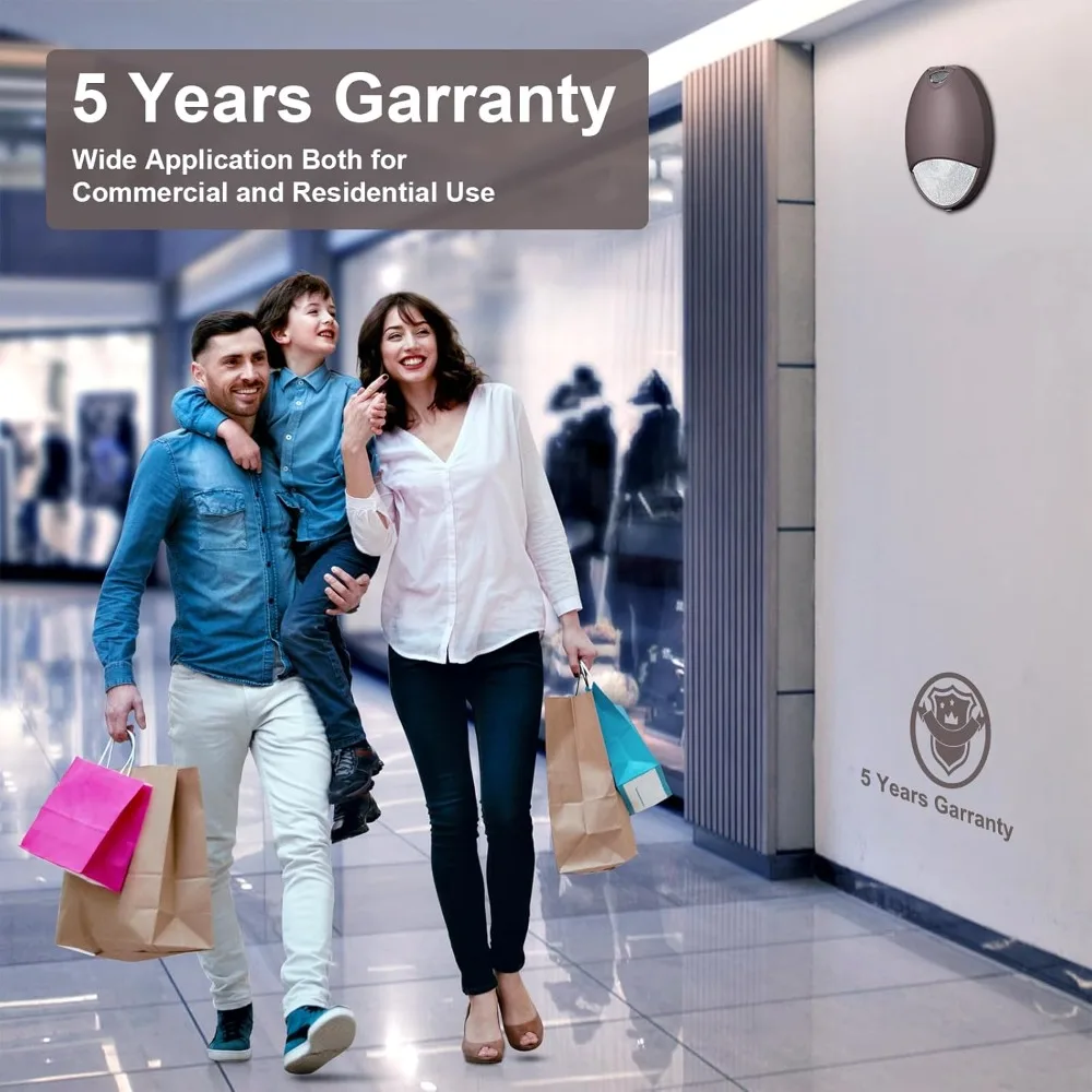 Outdoor Led Emergency Light with Battery Backup Photocell Sensor Self Test Diagnostics