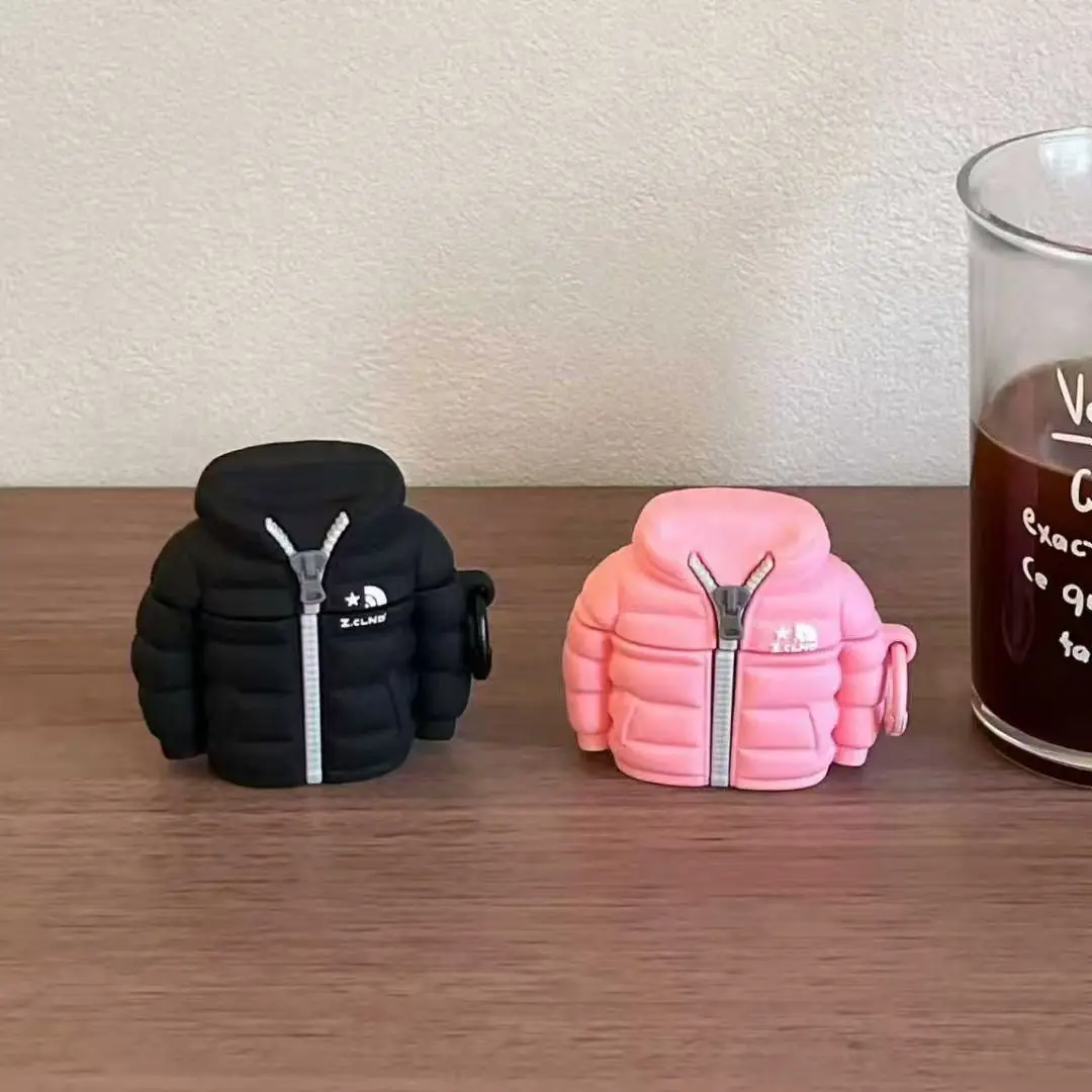 Mini  Jacket Silicone Earphone Case for Airpods1/2/3/4/Pro, soft silicone  interesting and realistic design, Friend gift