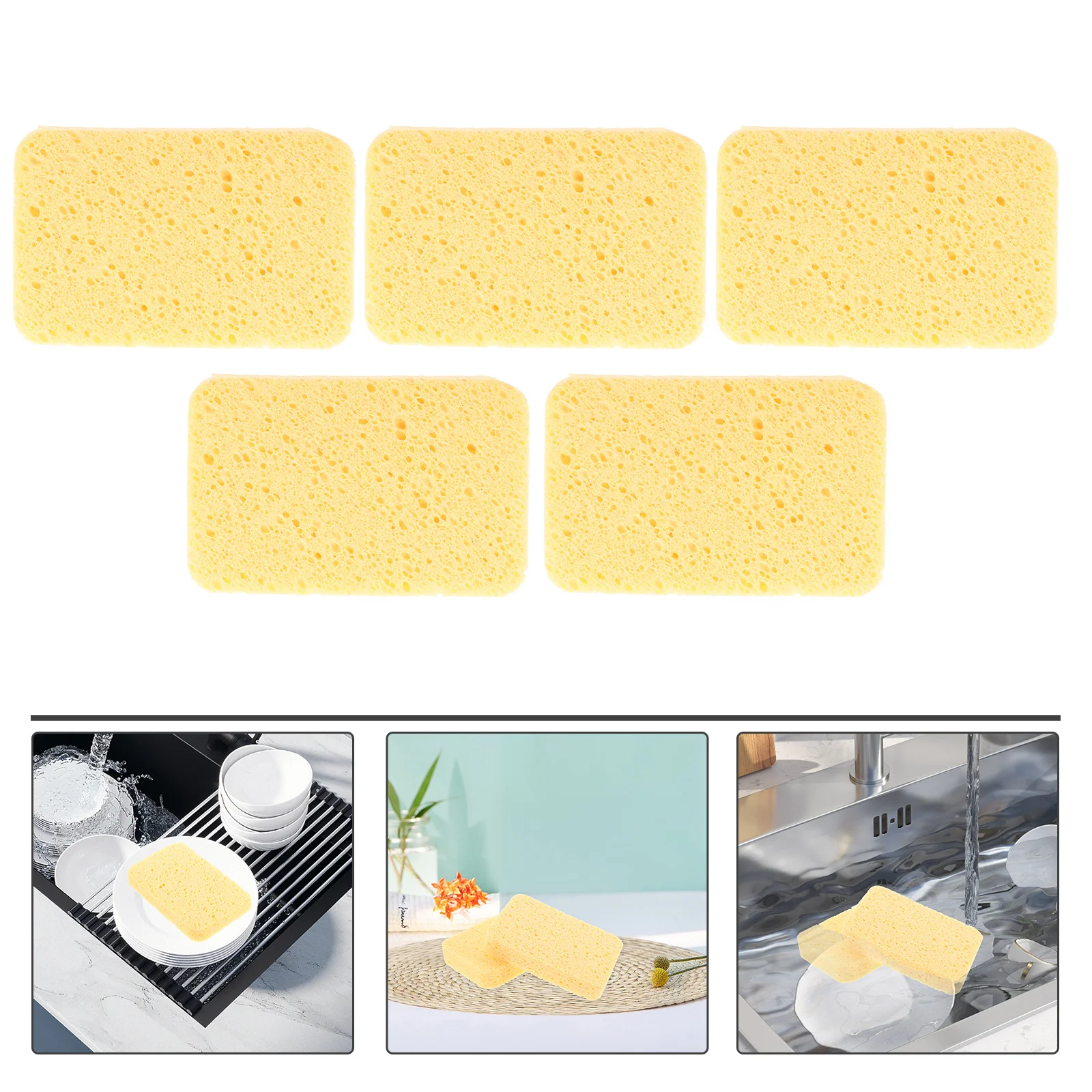 

5 Pcs Sponge Wall Cleaning Scrub Sponges Kitchen for Washing Dishes Scouring Pad Home Scrubber Grease Household