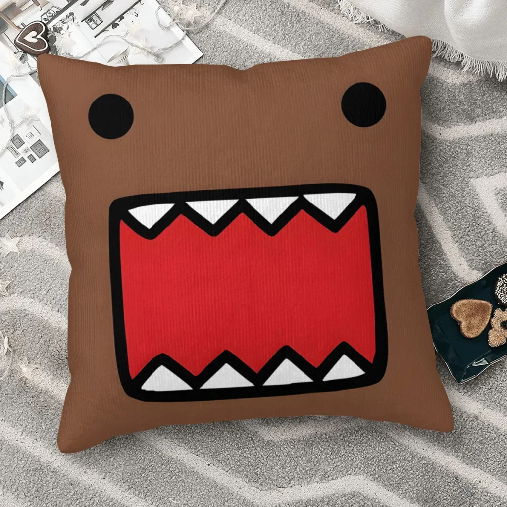 Face Hug Pillowcase Cute Domo Kun Backpack Cojines Sofa DIY Printed Office Coussin Covers Decorative