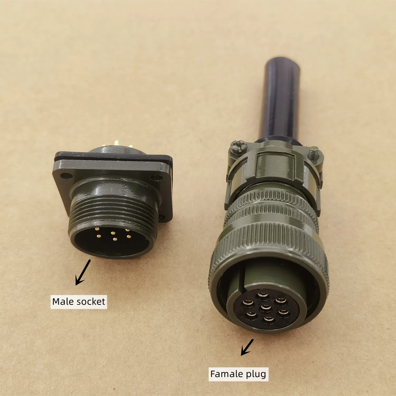 Original New 100% 5015 American Standard Aviation Plug Straight MS3106A16S-1S MS3102A16S-1P 7-Core Waterproof Connector