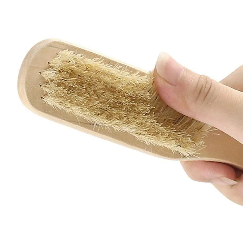 1pc Wood Handle Pumice Stone Foot Brush Scrubber Feet Tool Exfoliating Pedicure Skin Dead Bristle Remover Massage Natural B L4X0