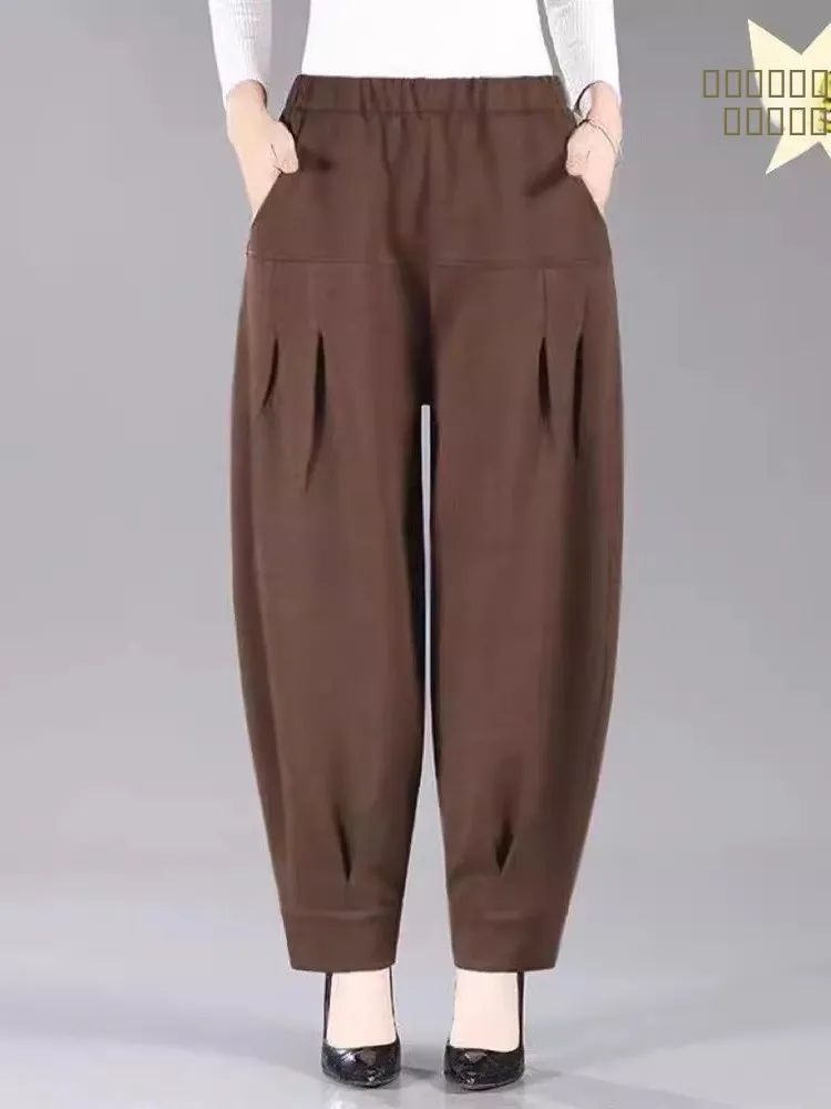 

Легкие летние брюки-карго свободного кроя с высокой талией для женщин среднего возраста, в корейском стиле, джинсы для женщин