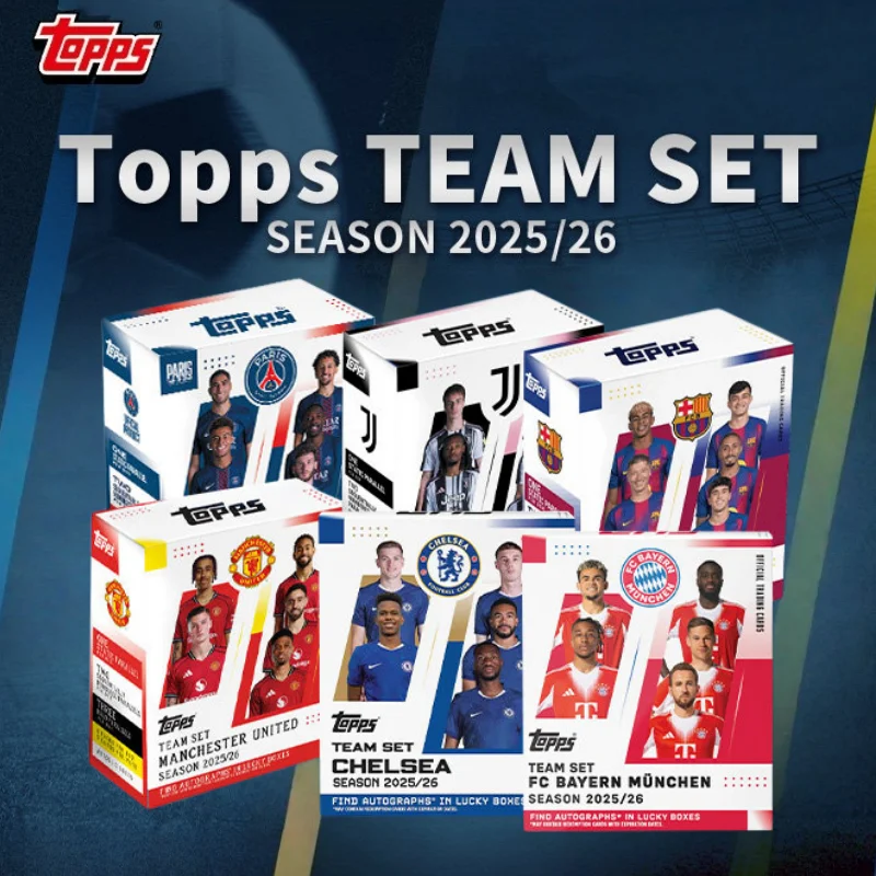 

New Genuine TOPPS 2025-26 Football Team Set Sports Cards Juventus Manchester City Real Madrid Trading Cards Star Collection Gift