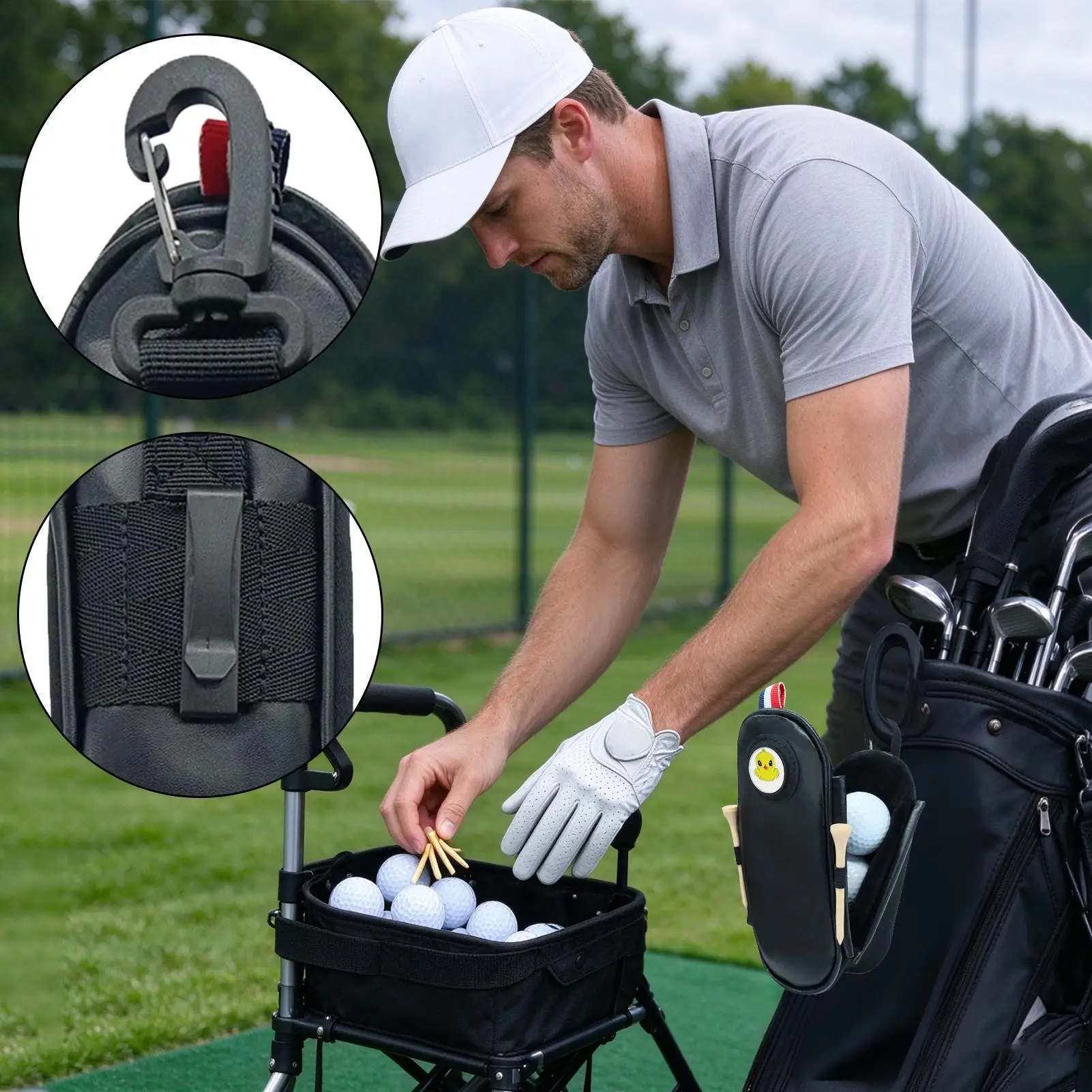 Golf Ball Pouch Tee Storage Case Sports Equipment Organizer Golf Ball Storage Bag For Men Women Beginner Golfers Outdoor