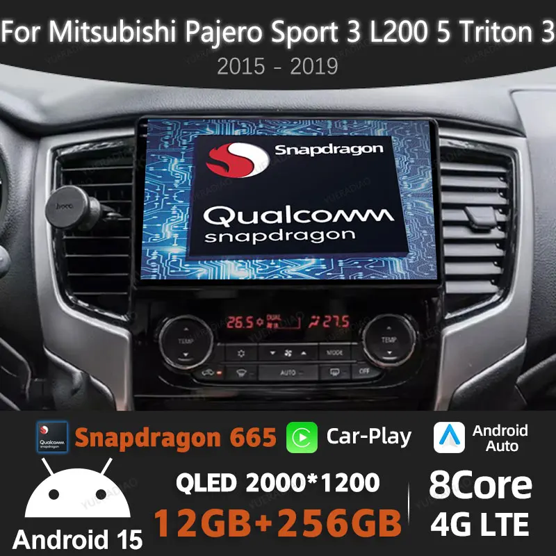 

Android 15 Car Radio For Mitsubishi Pajero Sport 3 L200 5 Triton 3 2015 - 2019 Multimedia Stereo Video Player GPS NAVI 2DIN BT
