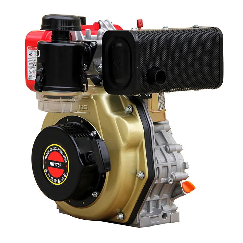 3.8kW Single Cylinder Air-Cooled Engine HR178FS Keyway Shaft With Wind Deflector Easy Operate Euro 5 Emission Standard