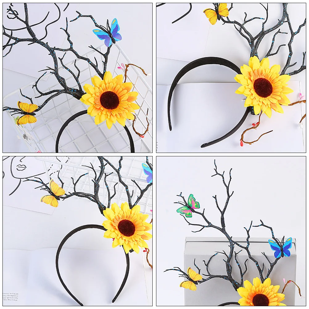

1Pcs Antler Butterflies Hair Band Kids Christmas Headdress Performance Photo Prop Adorable Cute Lightweight