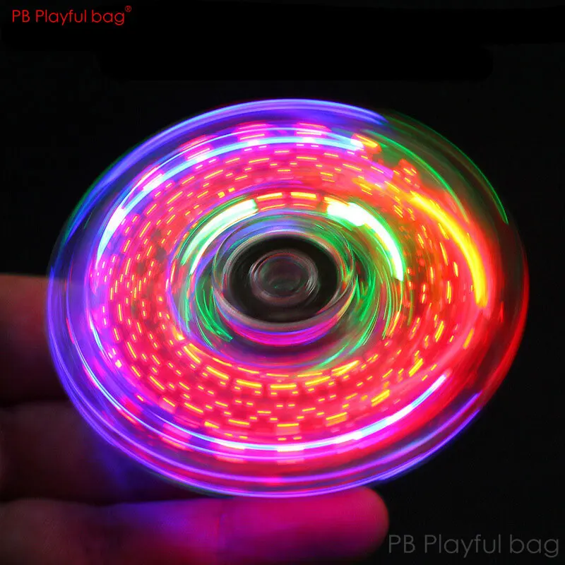 LED Flash Finger Gyro Luminous Fidget toys Leisure Toys for Kids Adult relief stress fingertip gyroscope TS22