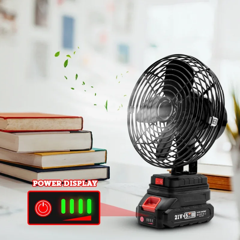 Imagem -02 - Mini Ventilador Elétrico sem Fio Ventiladores de Tenda Doméstico Grande Capacidade Bateria de Lítio Recarregável Exterior Camping 21v