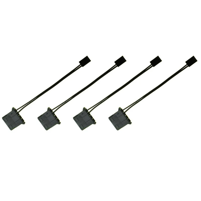 L53A-4個 IDE - 3ピンファン電源ケーブル Molex Dプラグ電源 - 3ピンコネクタ コンピューターPC冷却コンバータケーブル