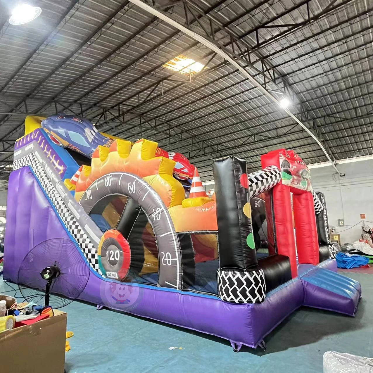 Racing Car Theme Inflatable Slide Play Commercial Bouncing Slide Inflatable Outdoor