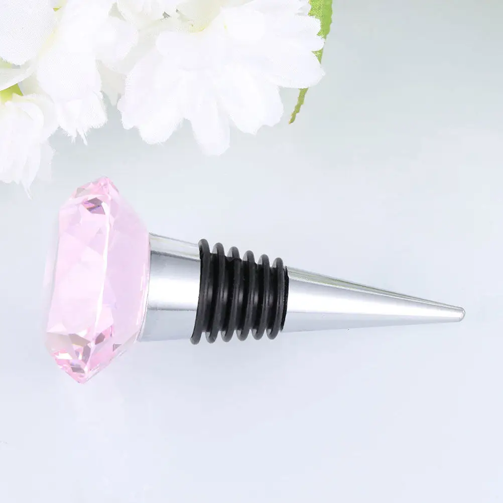 Crystal Wine Stopper Set 2pcs Airtight Seal for Red Wine Preservation Elegant Desk-Standing Home Bar Party Decor