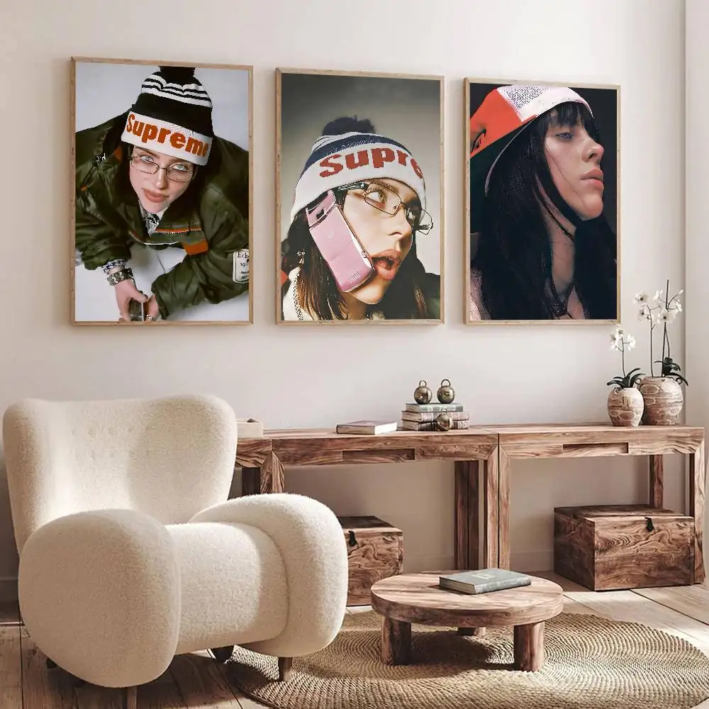 Hot Singer Cool Girl B-Billies Poster Self Adhesive Waterproof Ideal For Living Room Bedroom Bar Decoration
