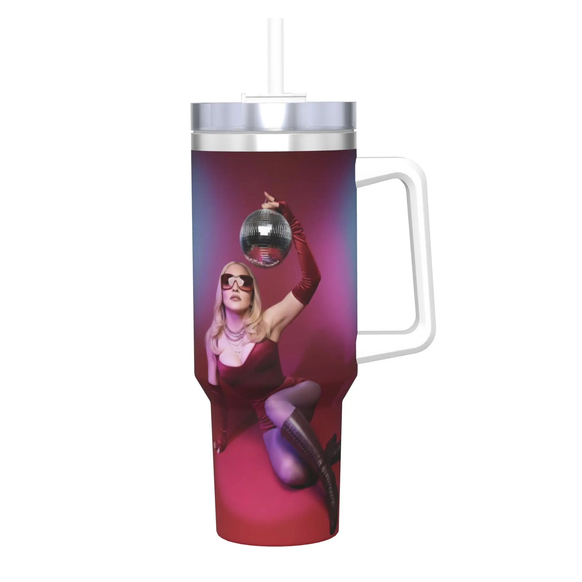 M-Madonnas Confessions II Tumbler With Straw  Stainless Steel Tumblers Cup Double Wall Vacuum Insulated for Cold Or Hot 40oz