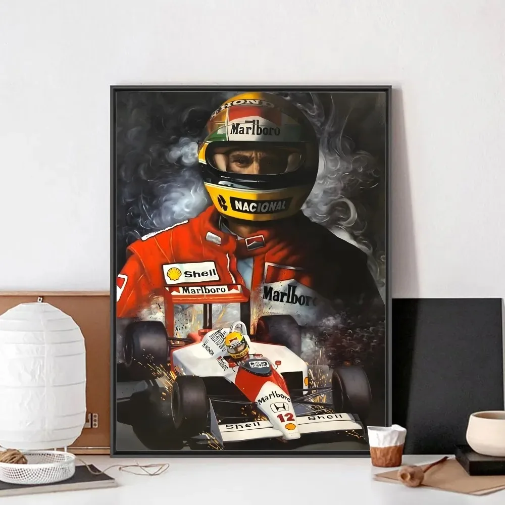 F1 Ayrton Tacing Driver Senna Poster No Framed Club Bar Paper Vintage Poster Wall Art Canvas Painting Bedroom Room Home Decor image 5