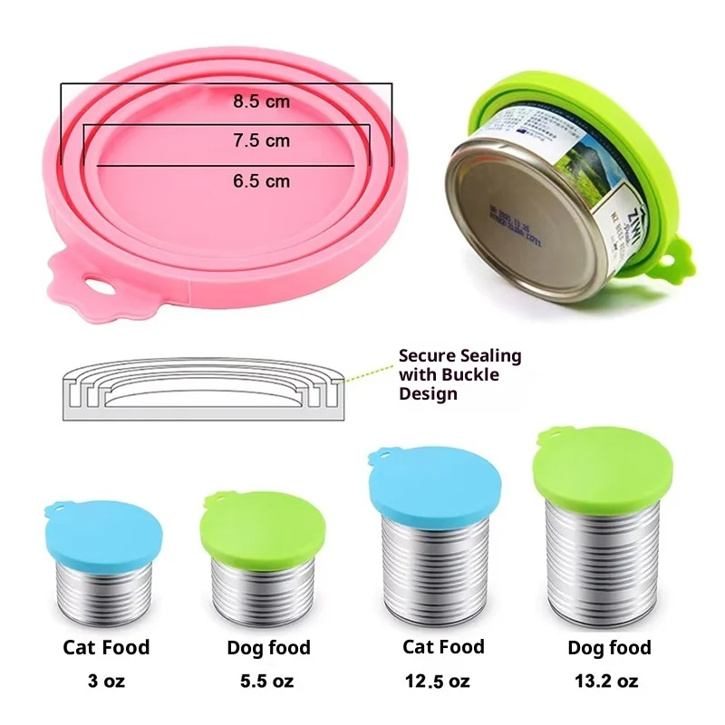 

3 In 1 Silicone Canned Lid Reusable Food Tin Cover Keep Fresh Kitchen Organization Pet Supplies