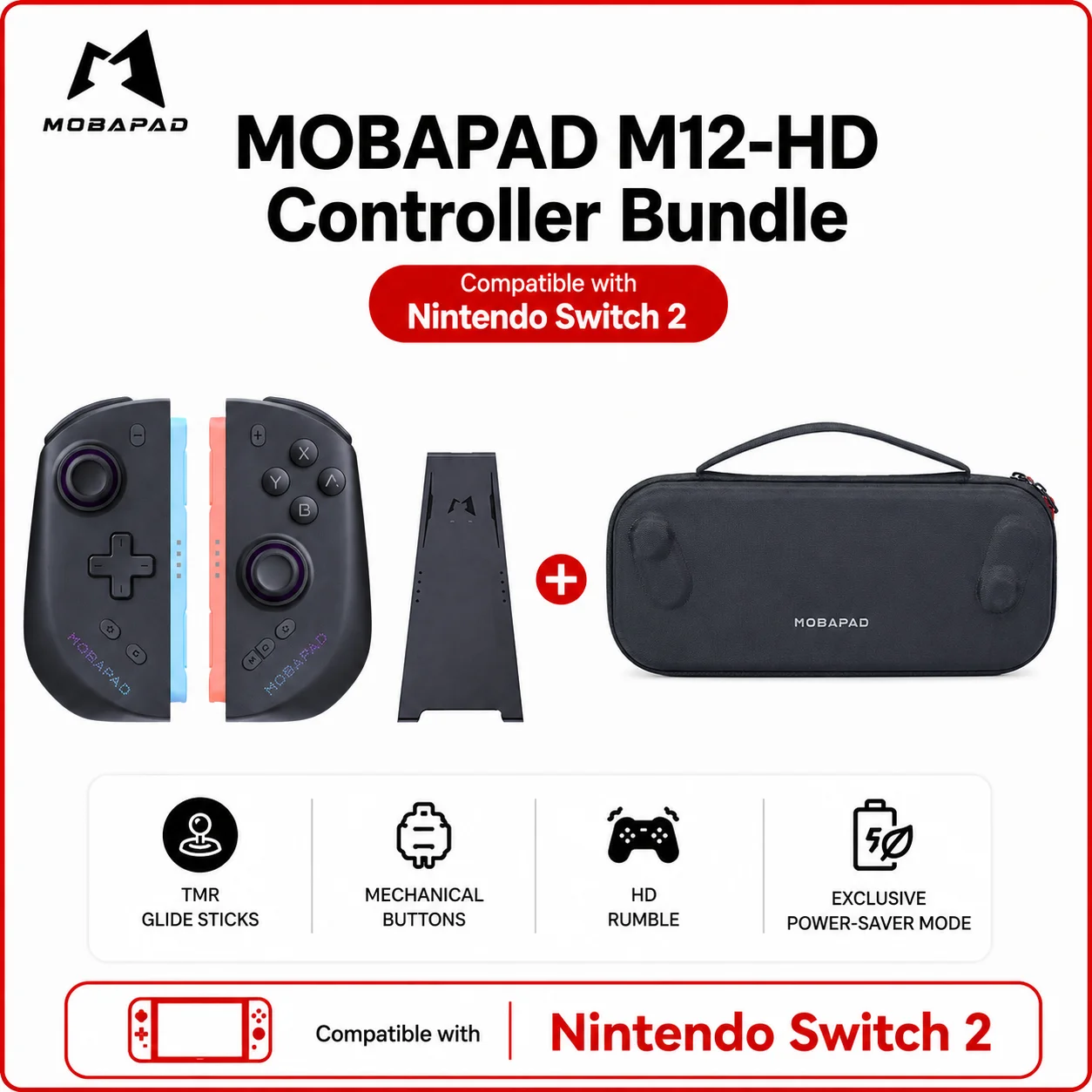 MOBAPAD M12 S/HD Gaming Controller voor Nintendo Switch 2 met TMR-sticks, mechanische knoppen Joypad voor Switch2-console