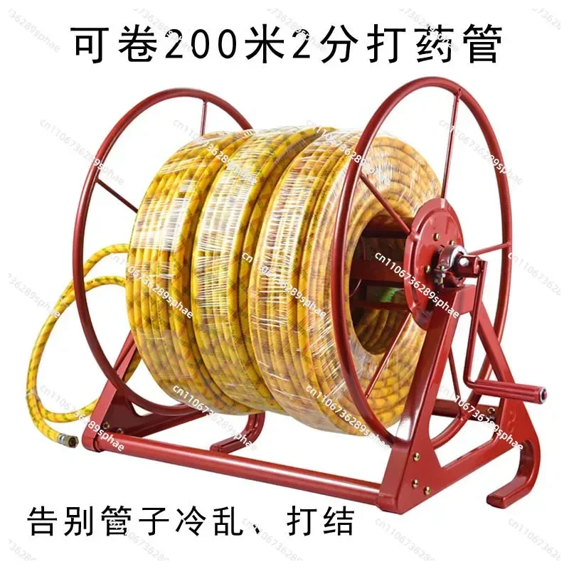 Heavy-Duty Metal Hose Reel Portable Garden Irrigation Systems Holder Hand Hose Trolleys Wash Pipe Storage Rack