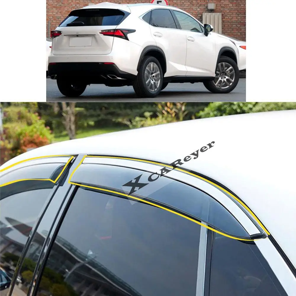 

For Lexus NX200T NX300H NX 2010 2011 2012 2013 2014 2015 Car Styling Sticker Plastic Window Glass Wind Visor Rain/Sun Guard Vent