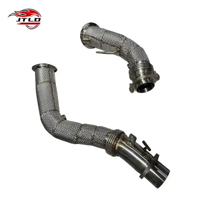Stainless Steel Frontpipes High Flow Turbo Back Exhaust System With Heat Wrap For BMW M3 M4 F87 M2 Competition 3.0L