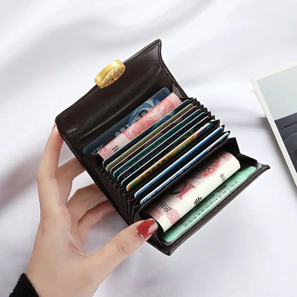 PU Leather Unisex Card Bag with Card Slot Coin Purse ID Card Case Business Card Organizer Card Wallets Credit Card Holder