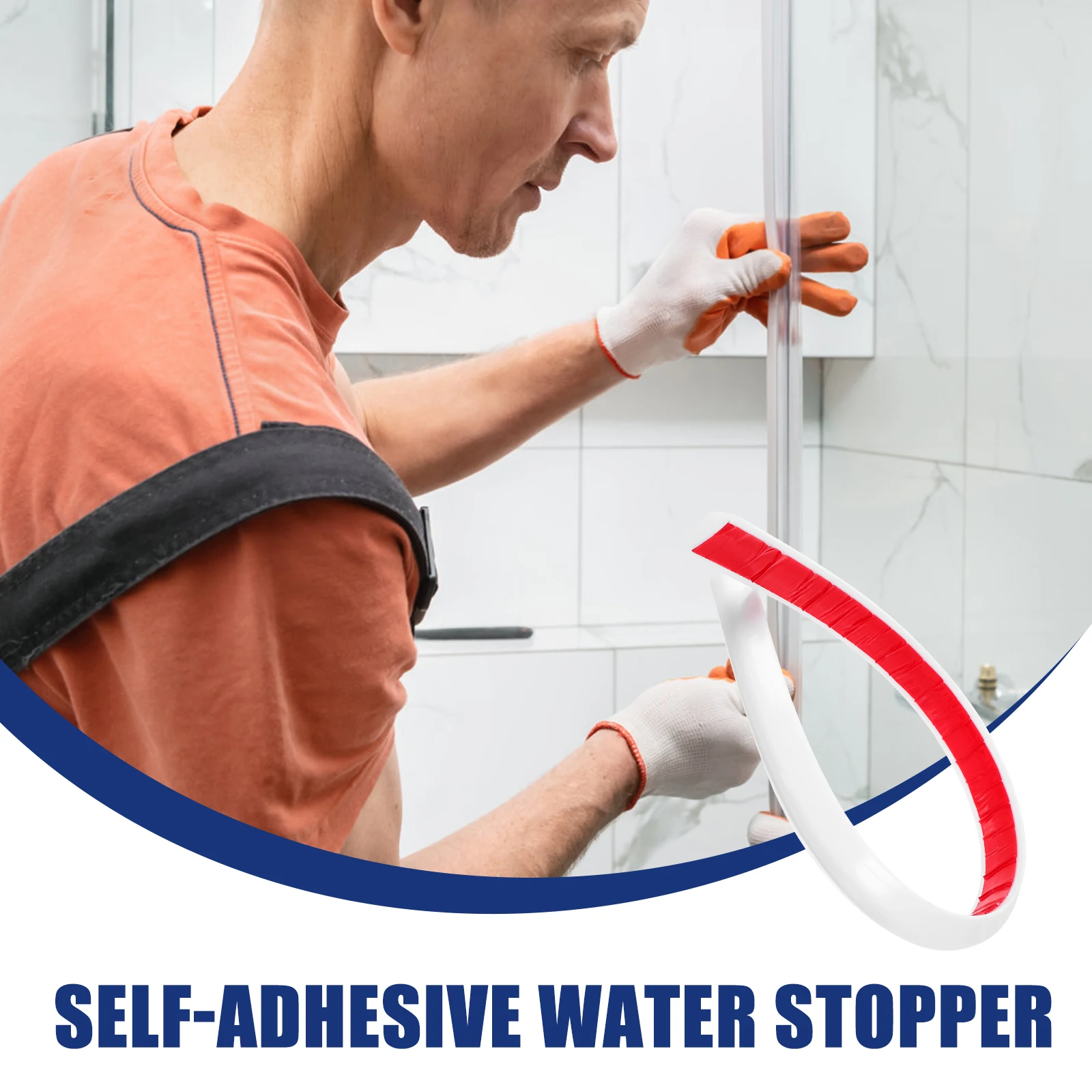 

Water Stopper Strip Self-adhesive Waterproof Shower Dam Barrier Covers Bathroom