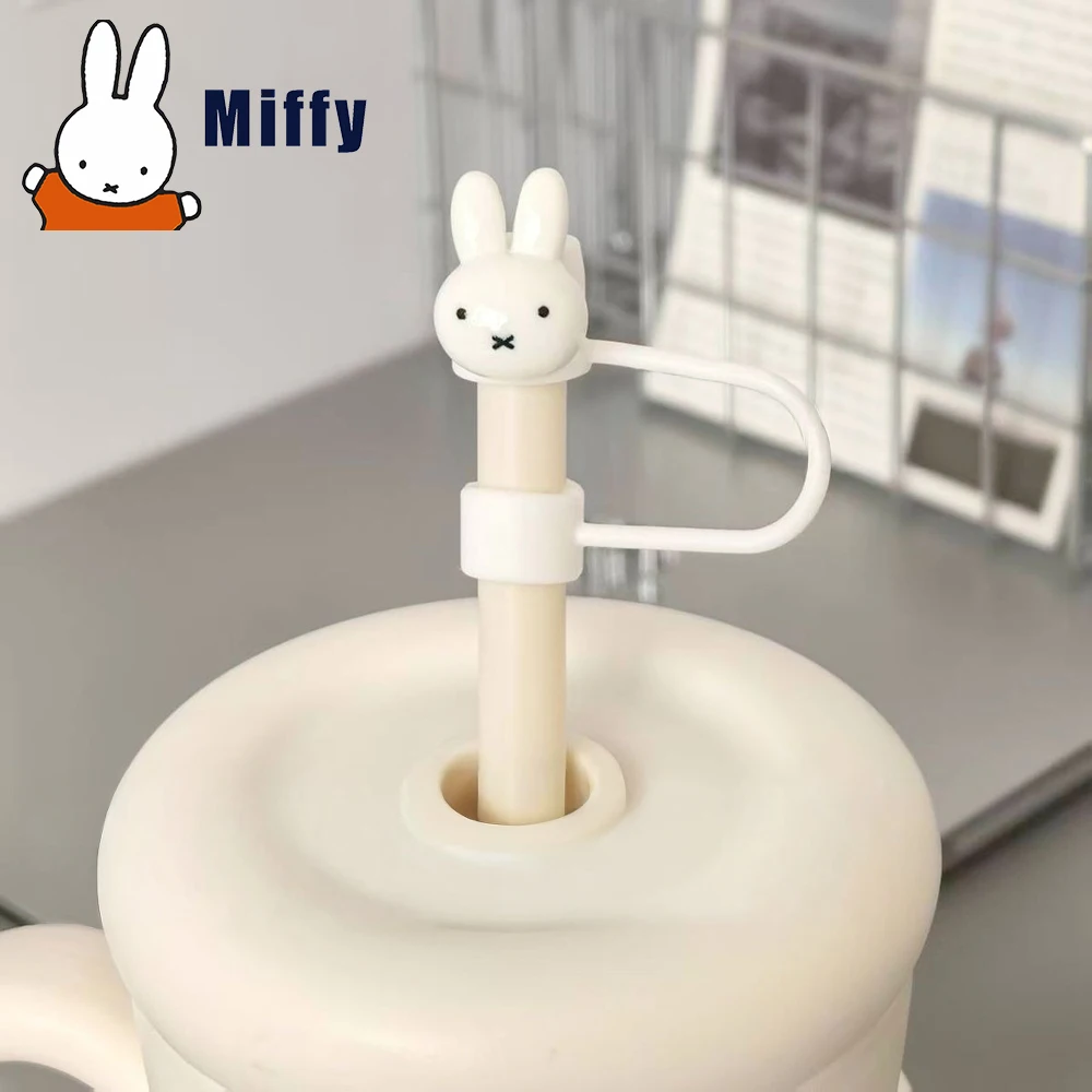 かわいいミッフィー ストロー トッパー キュートなミッフィー ウサギヘッド ダストプラグ 適合ストロー径8-10mm アクセサリー キュートなバニー ストロー カバー 女の子へのギフト