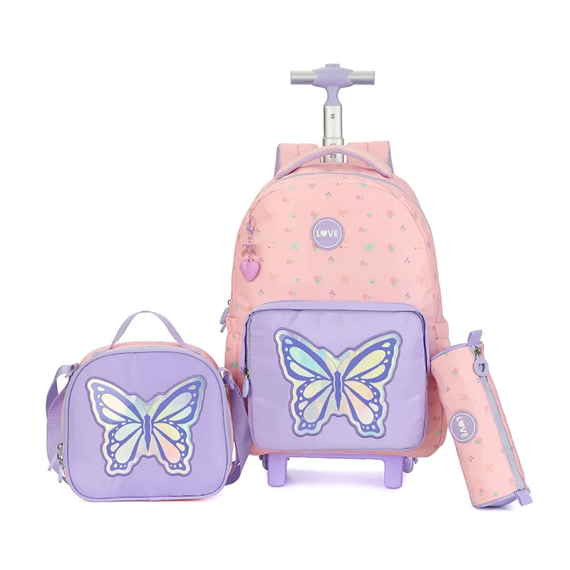 School Backpack set Rolling Backpack for Girls Students Wheeled Backpack Trolley School Bag With Wheels Travel Luggage Book Bag