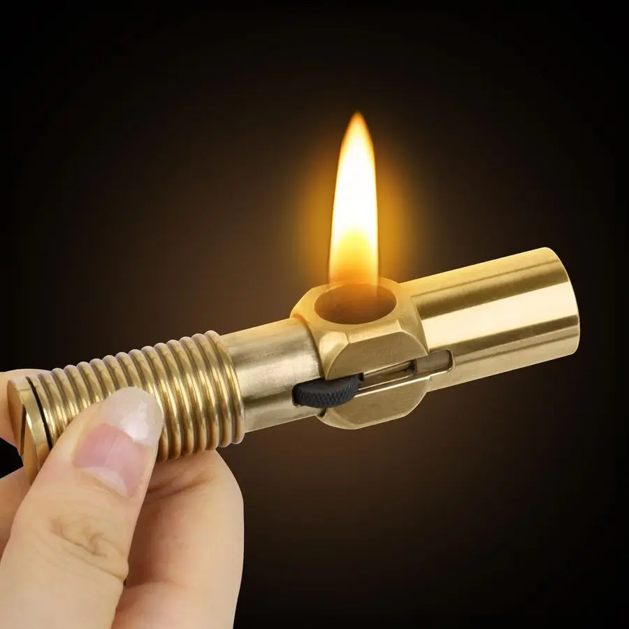 

Trench Lighter, Cool Lighters, Novelty Copper Pipe Lighter Fluid Refillable, Unique Kerosene Lighters with Screw Design, Creativ