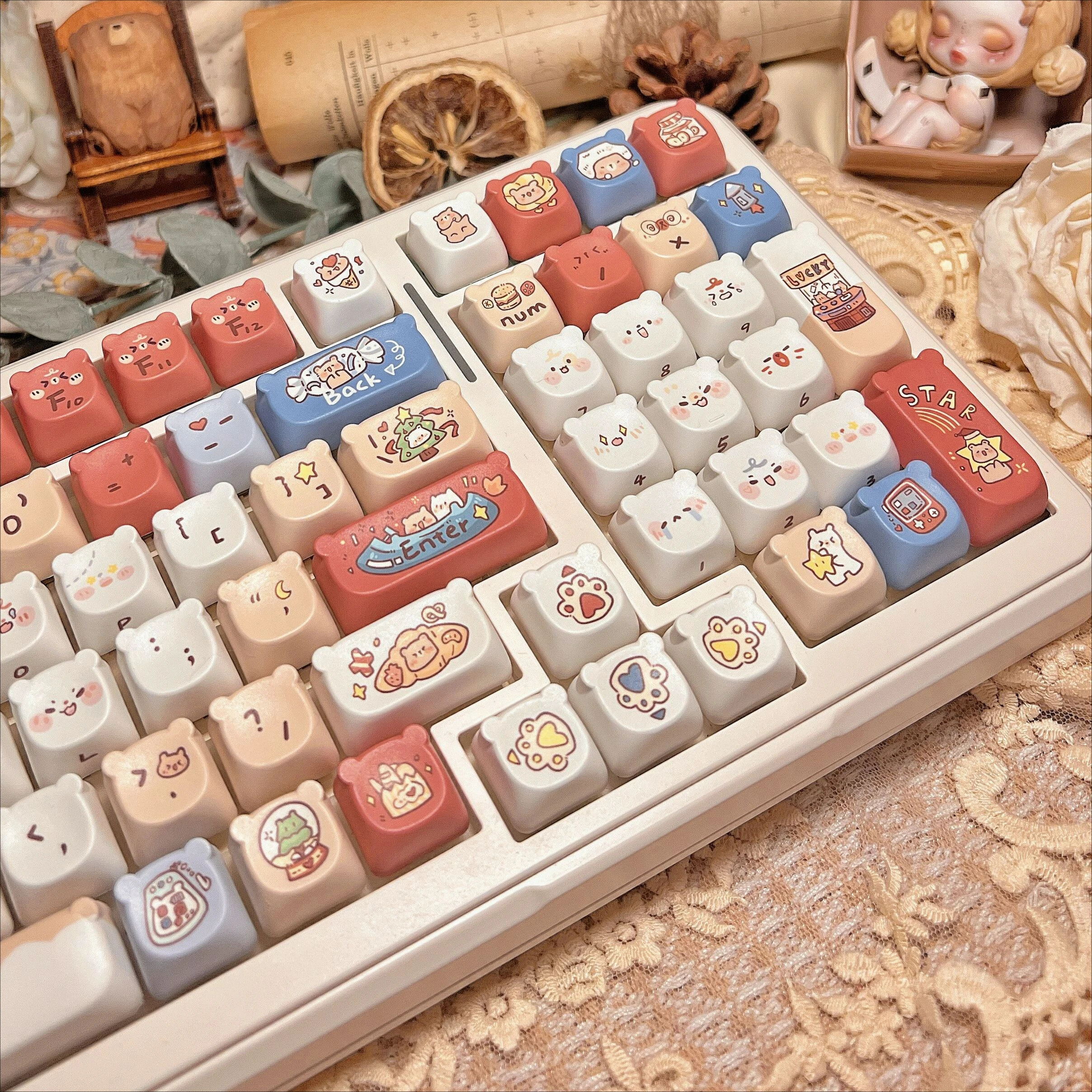 Cute keycap Five-sided sublimation keycap Round ball cap