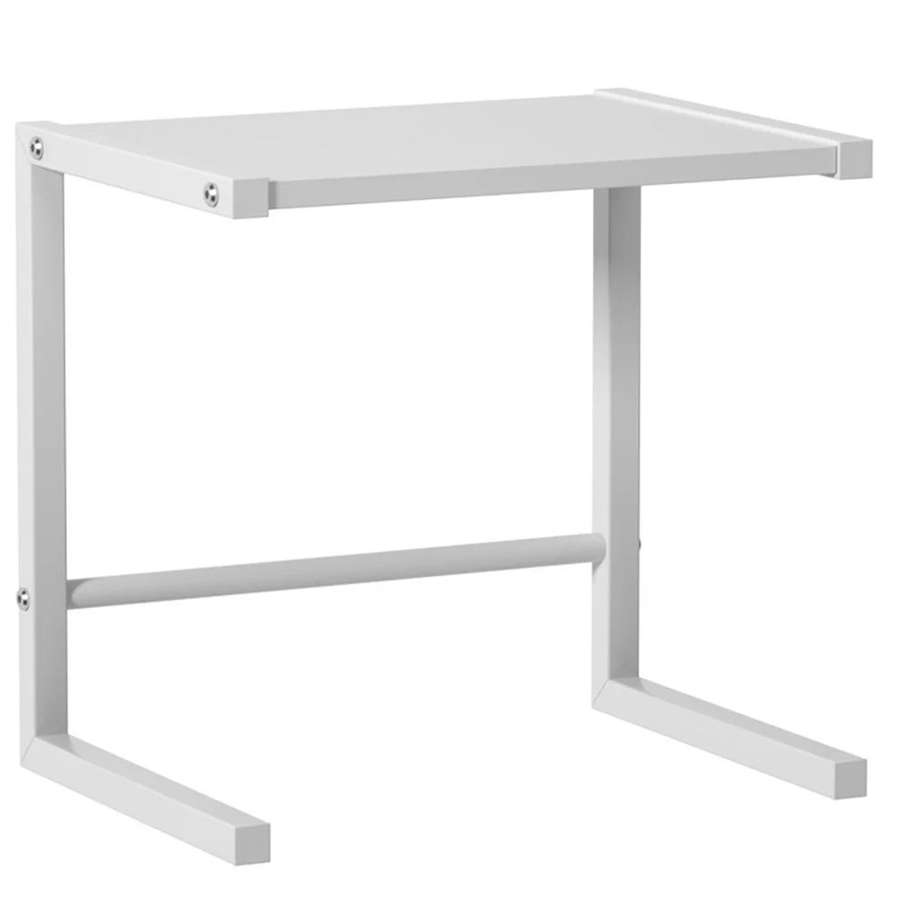 

Stable Metal Microwave Stand Countertop Oven Holder Carbon Steel Kitchen Organizer Rack Space-Saving Design Skillet Frying Pan