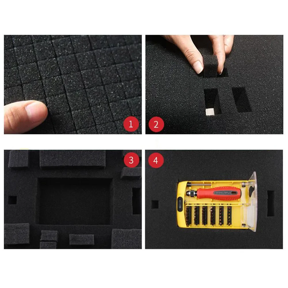 Express Foam Inserts Delivery Packing Inserts Pre-cut Black Foam Sheets Packing Supply for Tool Case Waterproof Empty Tool Box