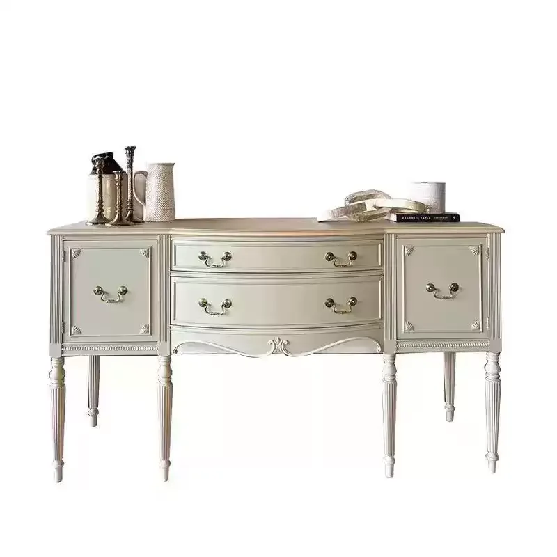 Solid wood retro entrance cabinet, home decoration carved partition cabinet