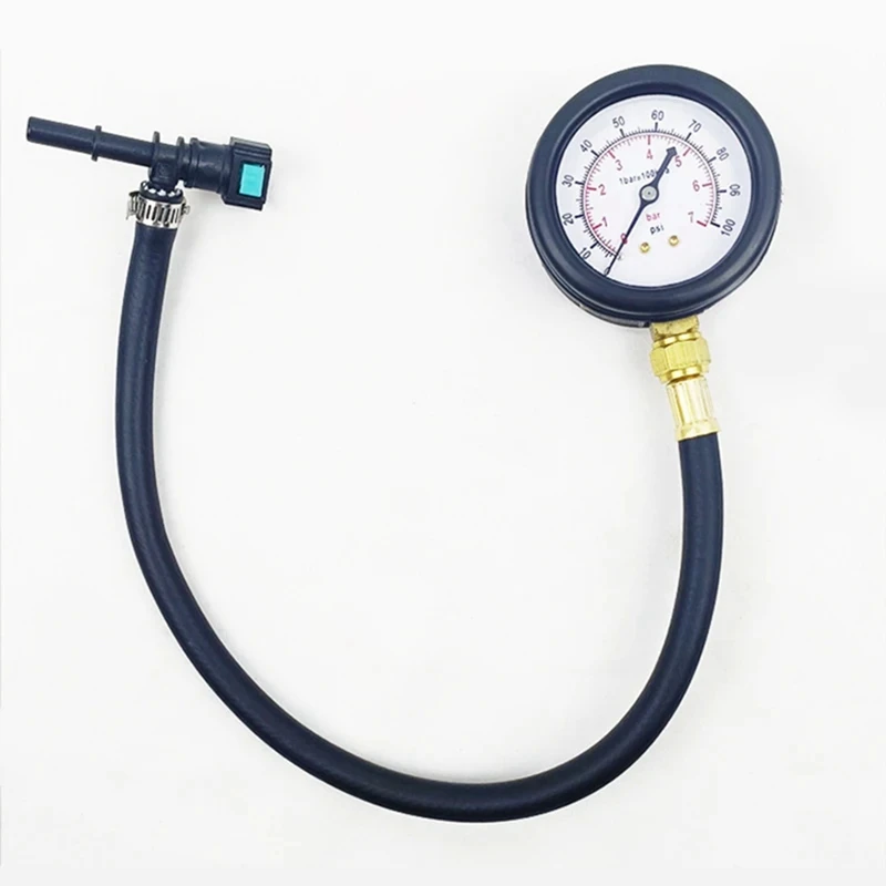 Automobile Fuel System Gasoline Motorcycle Car Pressure Tester Tool 0-100PSI 6.3/ 7.89/ 9.49 With Valve