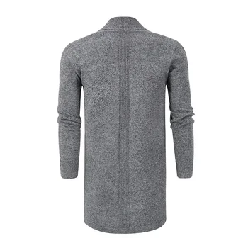 Men's Mid-Length Slim-Fit Knit Cardigan Coat 5 Men's Mid-Length Knitted Sweater Casual Slim Fit Cardigan Coat Large Size Korean Style Spring Autumn Season Outerwear 5