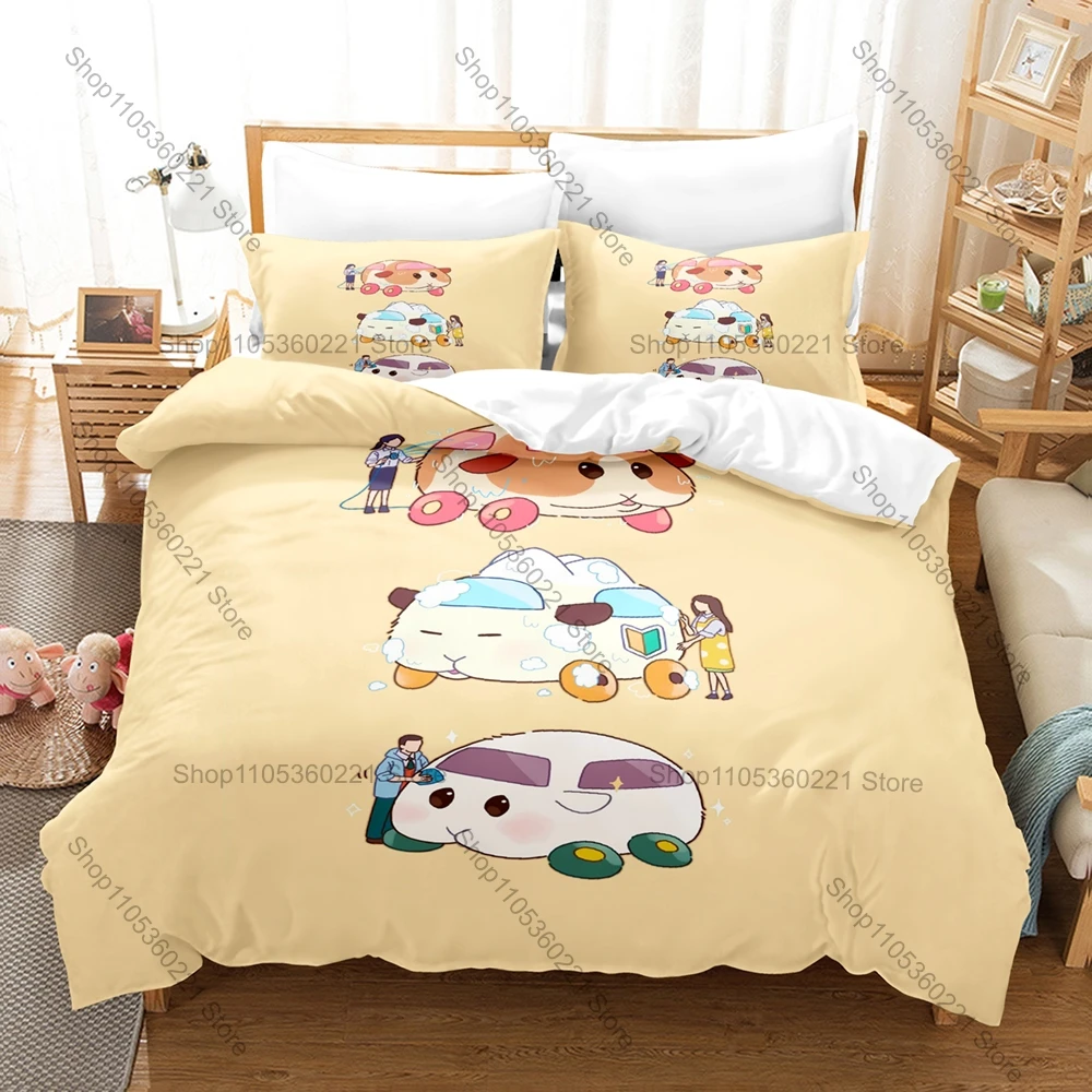 

Pui Pui Molcar Bedding Set 3Pcs Cute Kawaii Guinea Pig Car Printed Duvet Cover Soft Microfiber Pillowcase For Kids Bedroom